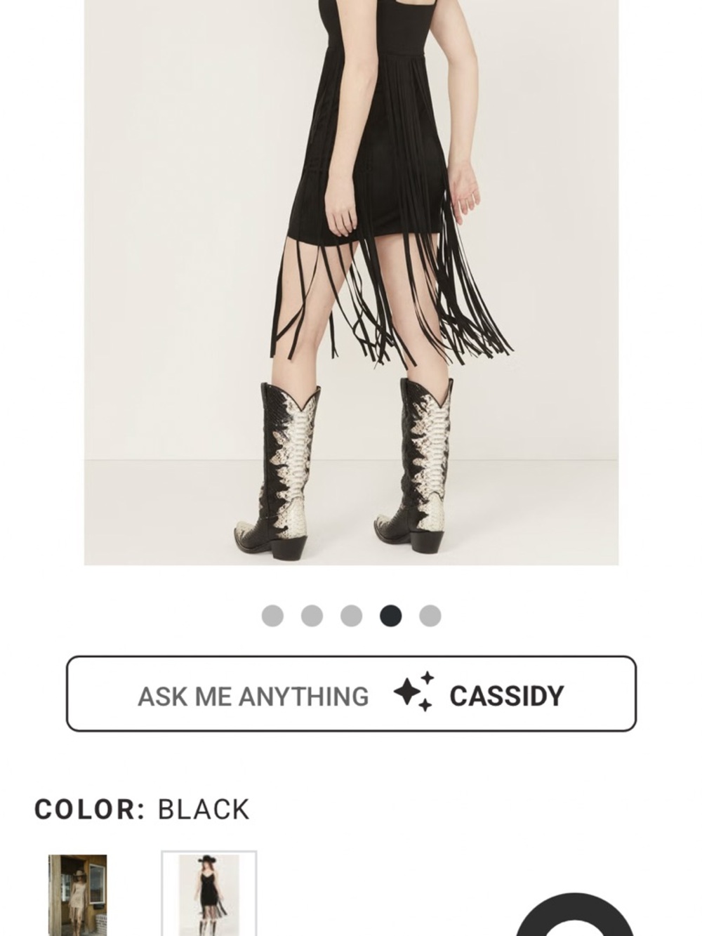 Idyllwind Black Fringe Mini Dress